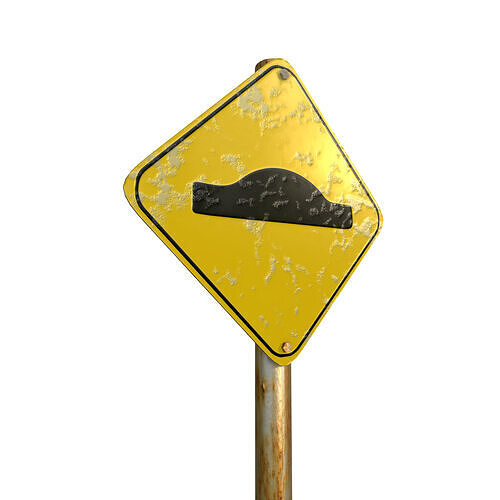 Speed Bumps in Road Traffic Sign 3D model 2