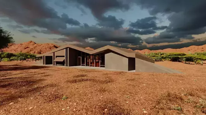 Forest villa-Casa Scene-Modern Villa 3D model
