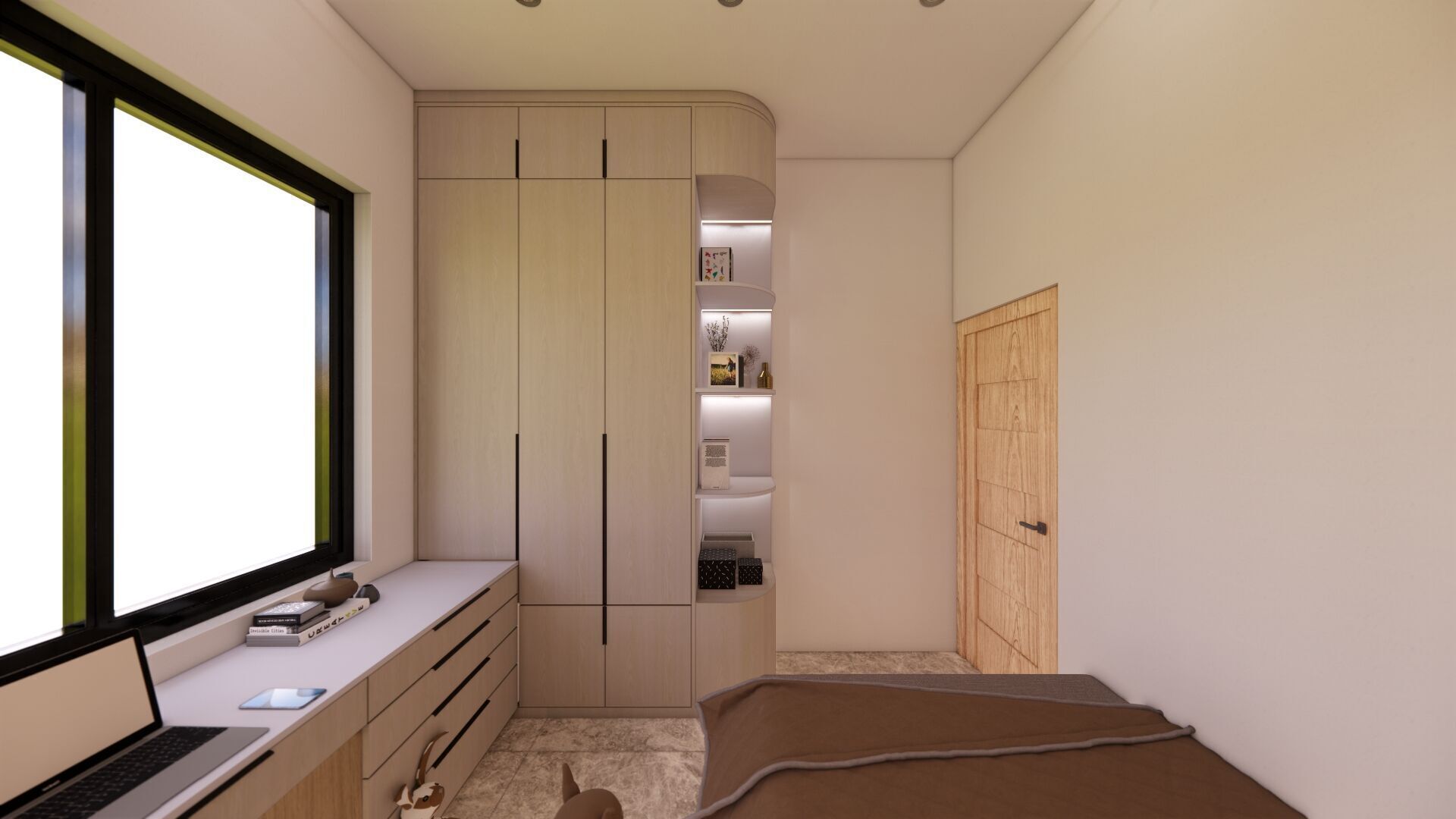 Small Apartment Bedroom Design Smart and Space Efficient  3D model_9