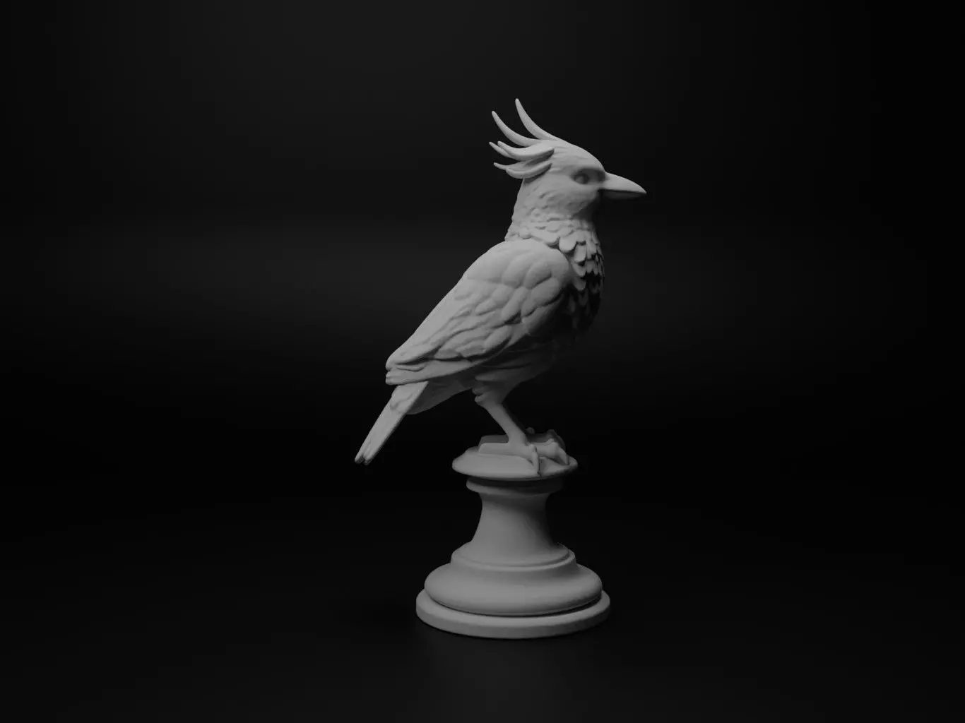 Magpie Animal Bust Chess 3D print model