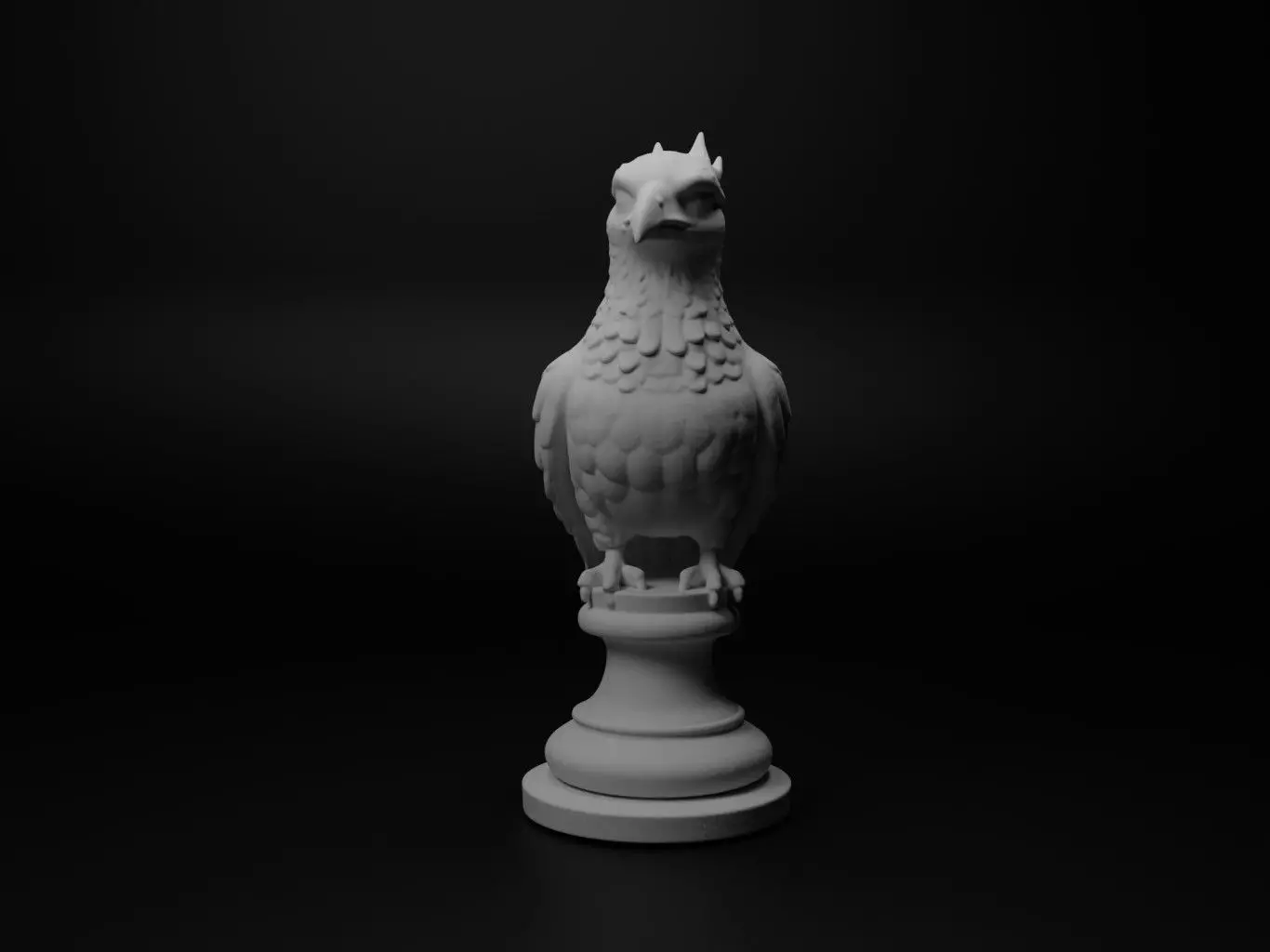Magpie Animal Bust Chess 3D print model_0