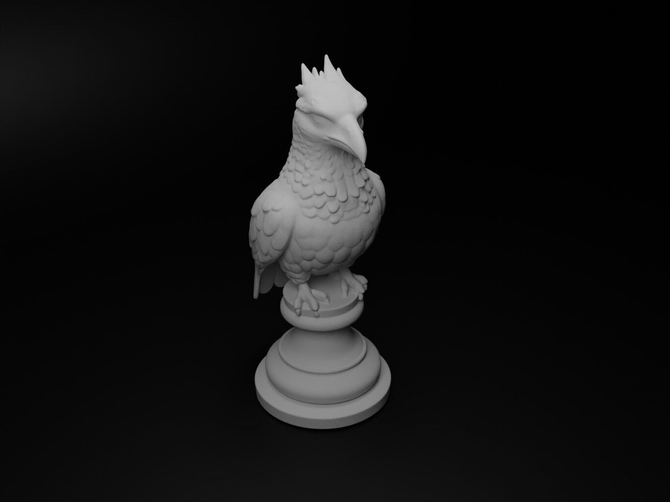 Magpie Animal Bust Chess 3D print model_2