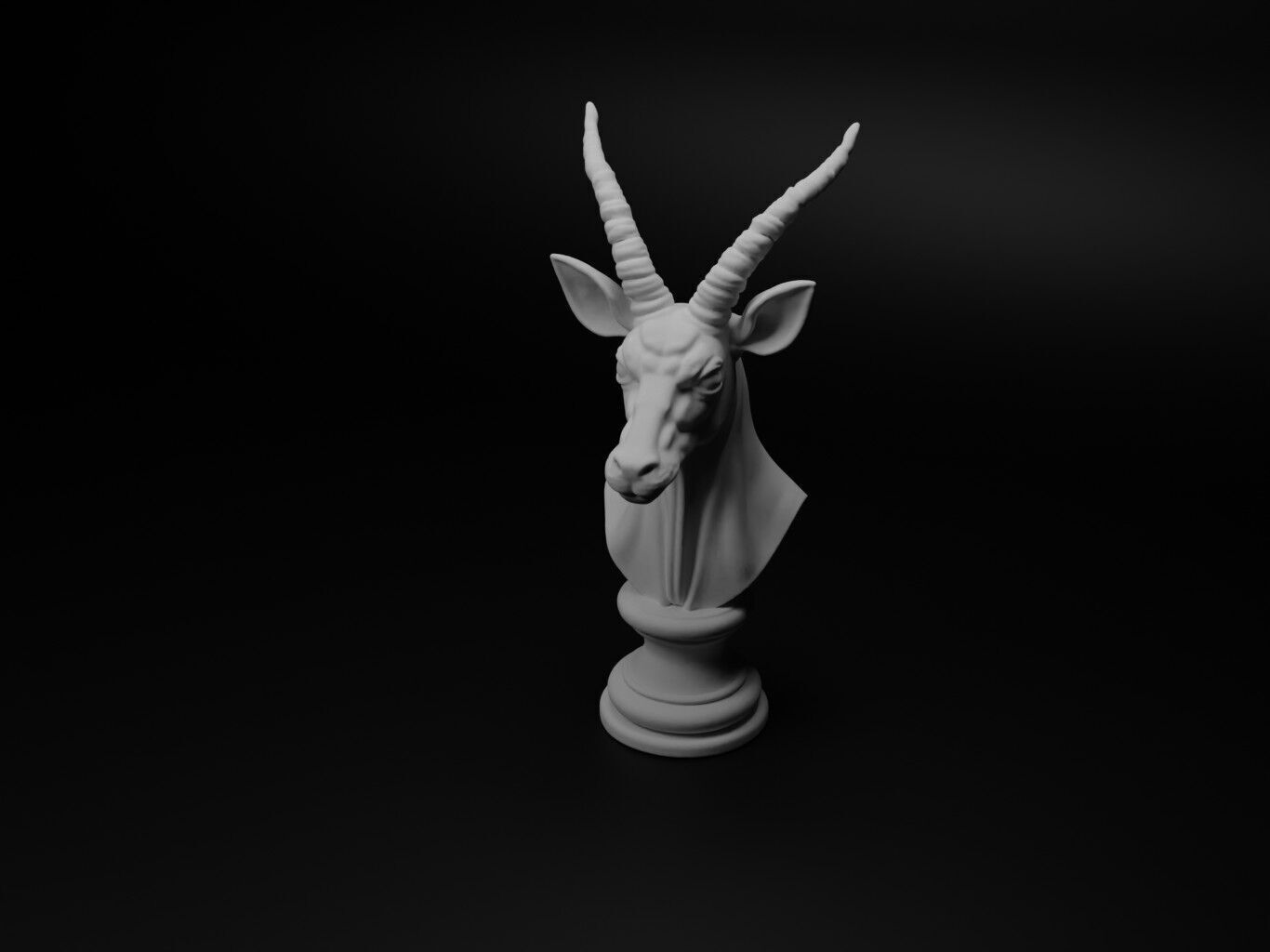 Okapi Animal Bust Chess 3D print model_1