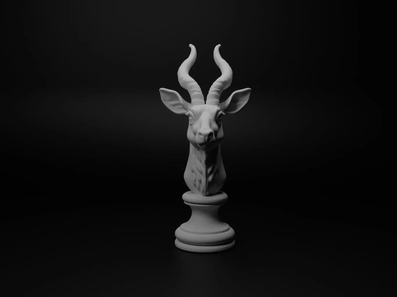 Okapi Animal Bust Chess 3D print model_0