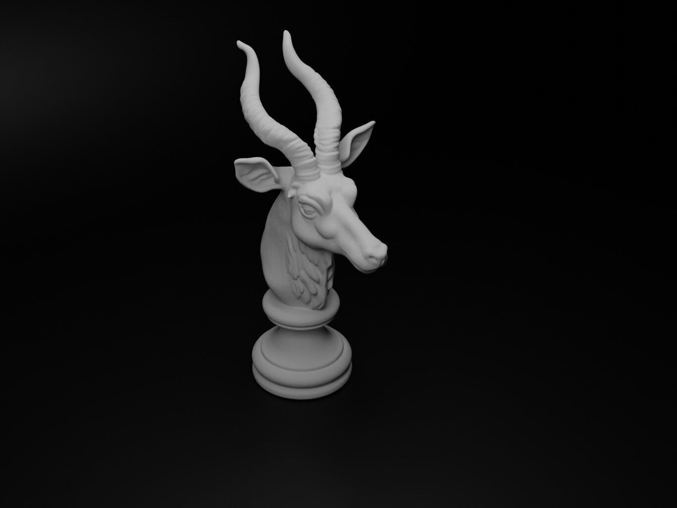 Okapi Animal Bust Chess 3D print model_2