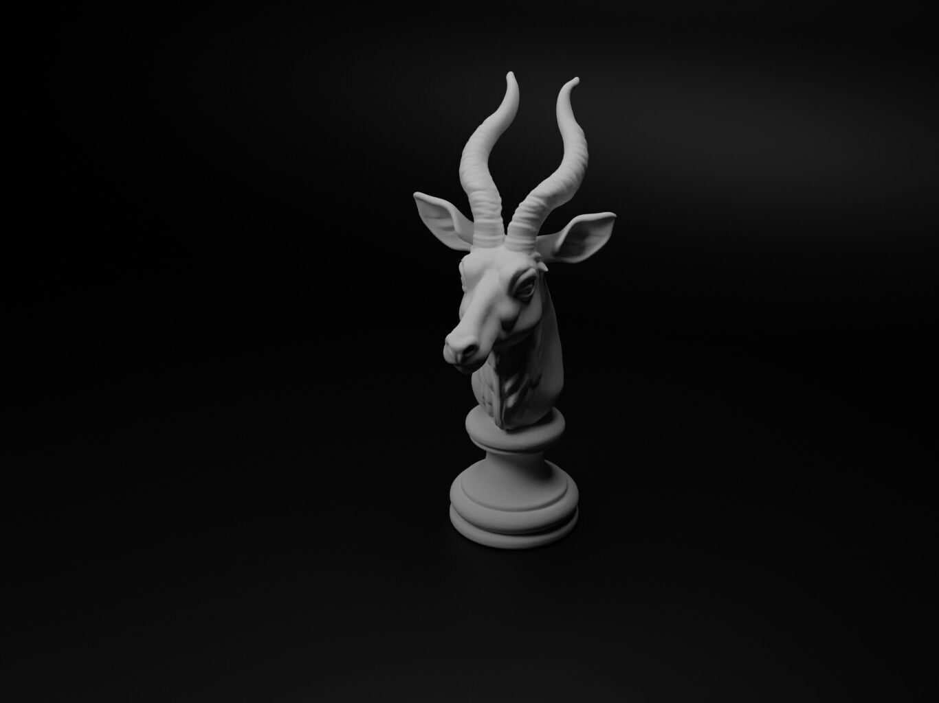 Okapi Animal Bust Chess 3D print model_1