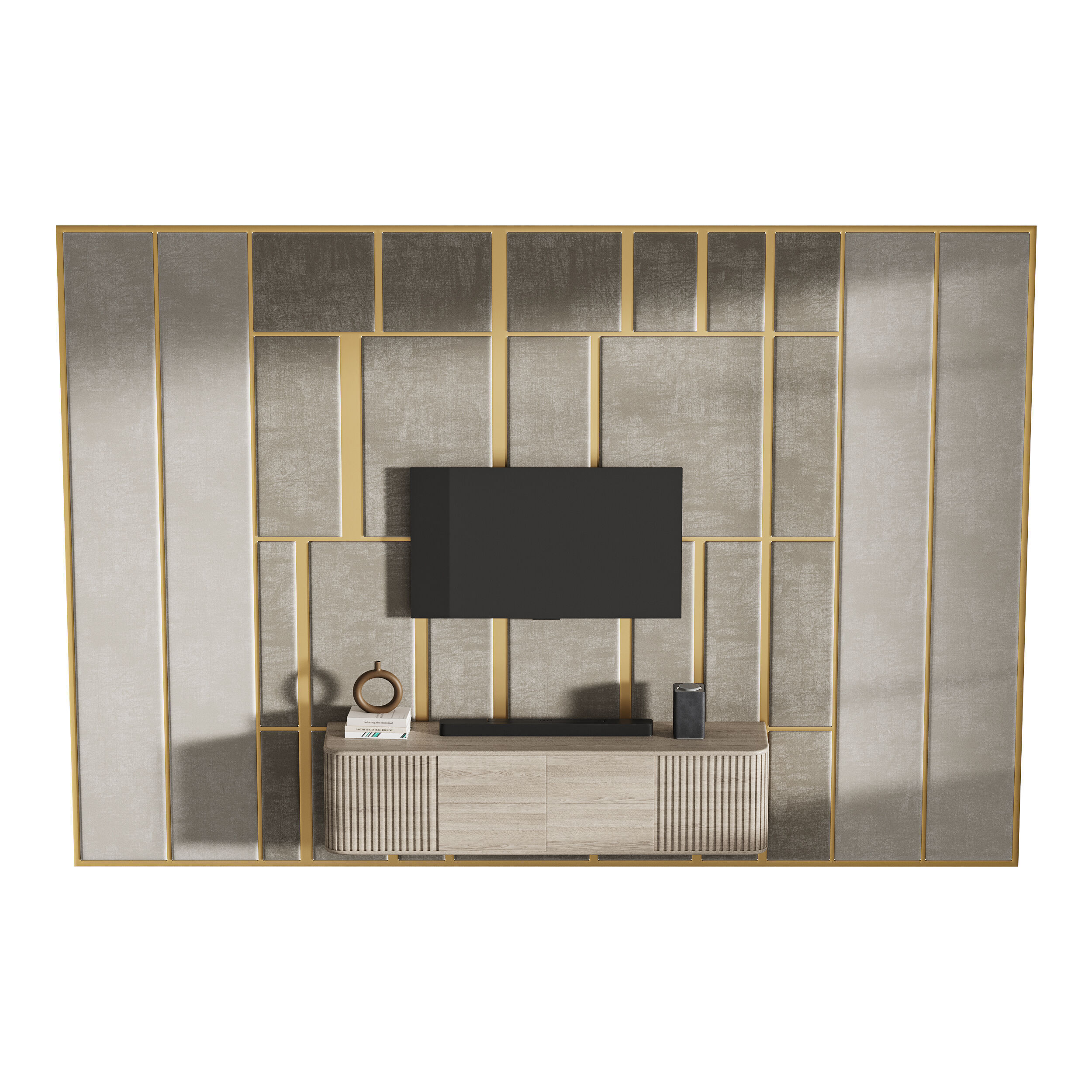 Modern TV Wall 032 3D model_4