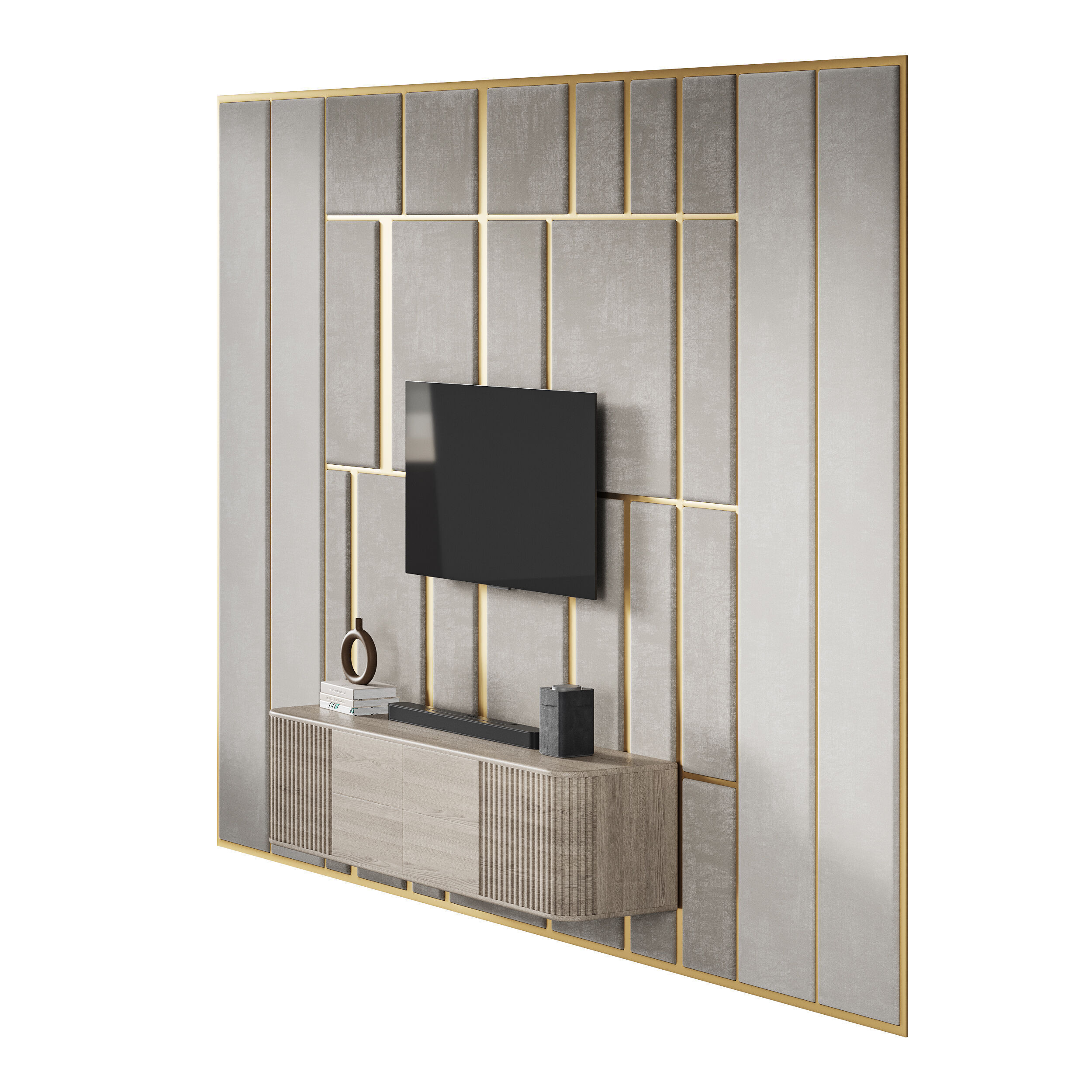 Modern TV Wall 032 3D model_8