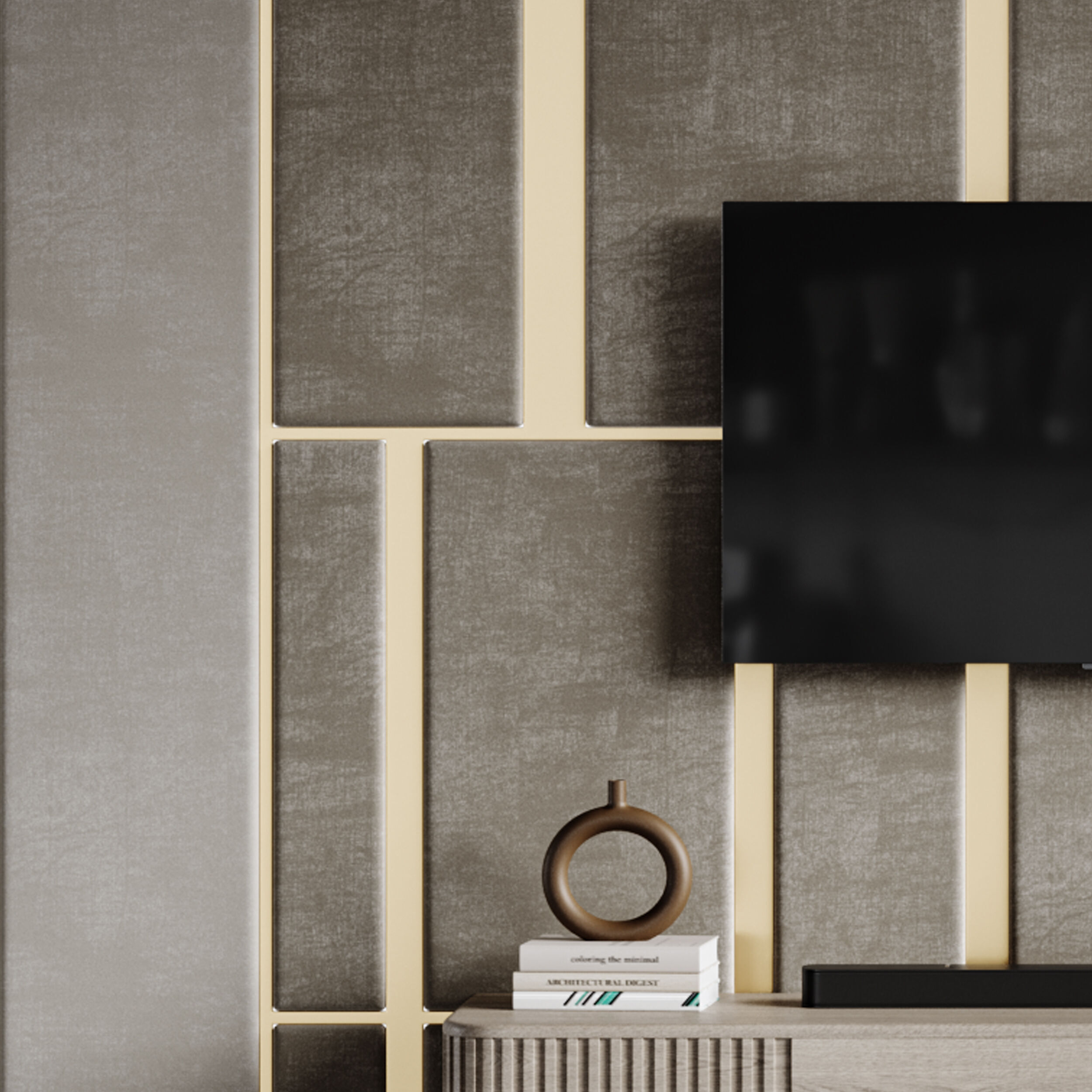 Modern TV Wall 032 3D model_9