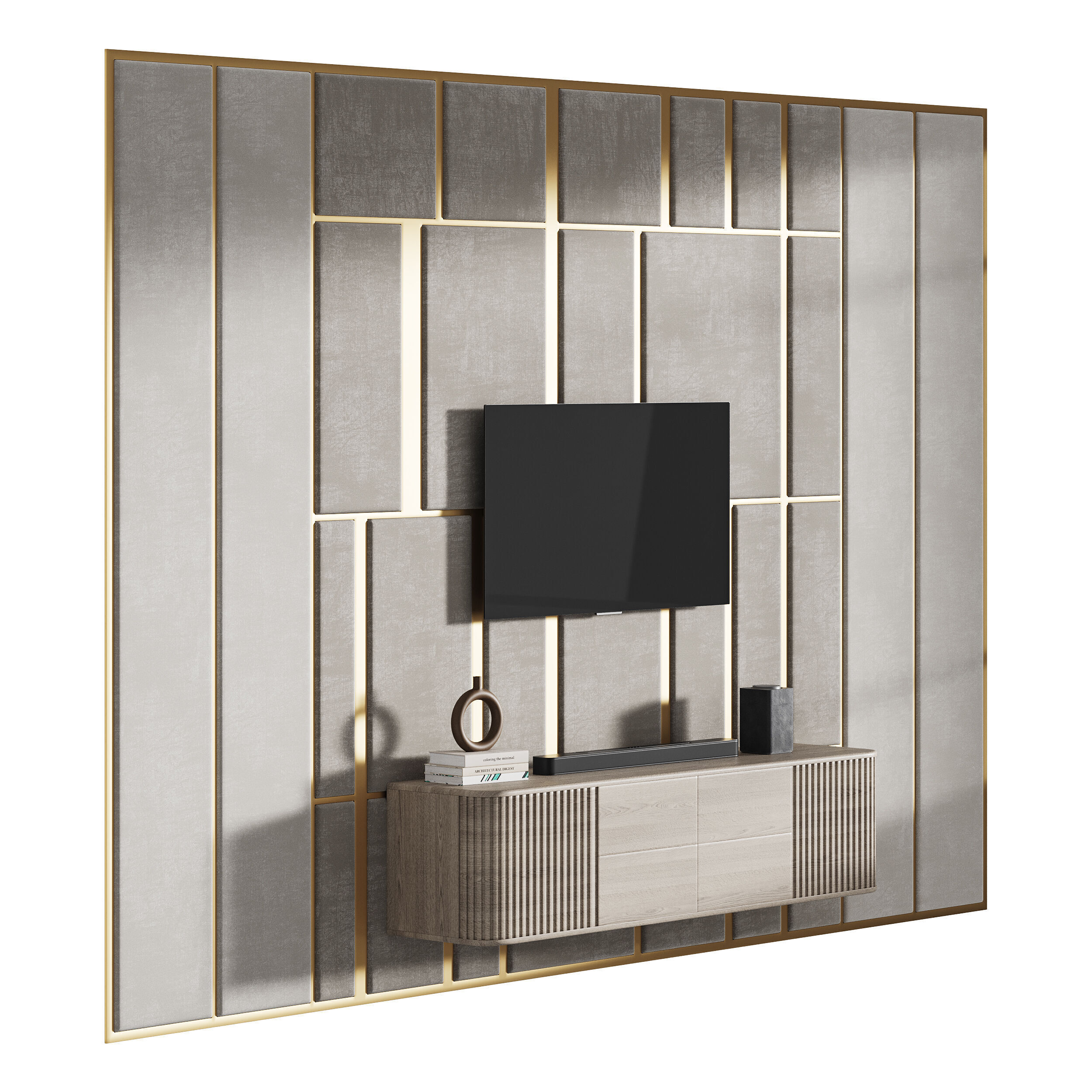 Modern TV Wall 032 3D model_3
