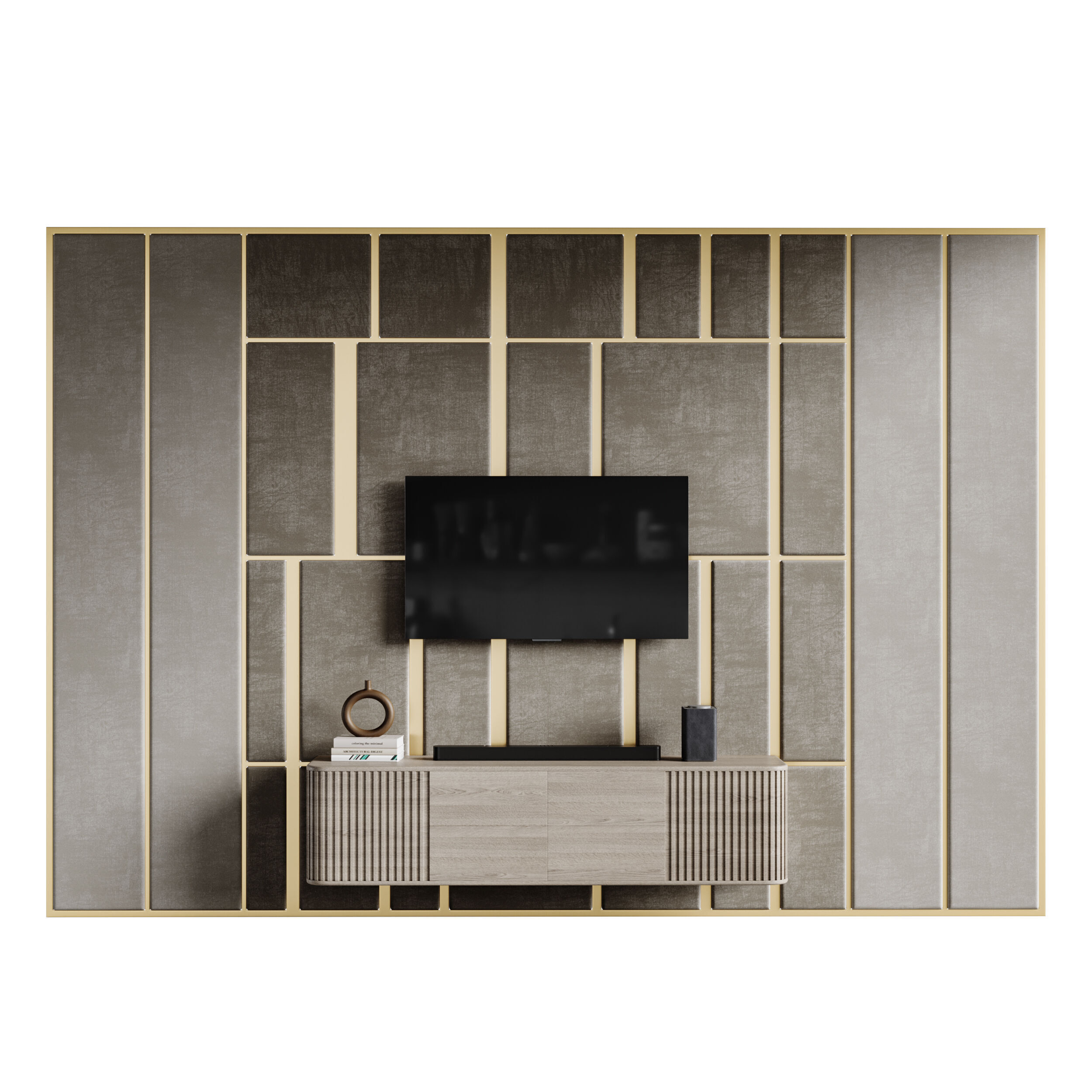 Modern TV Wall 032 3D model_2