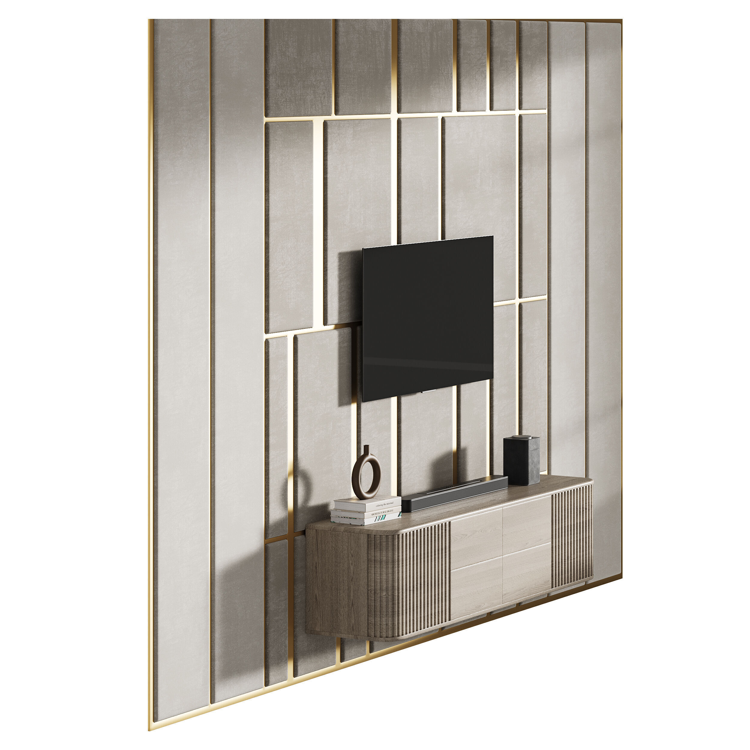 Modern TV Wall 032 3D model_7