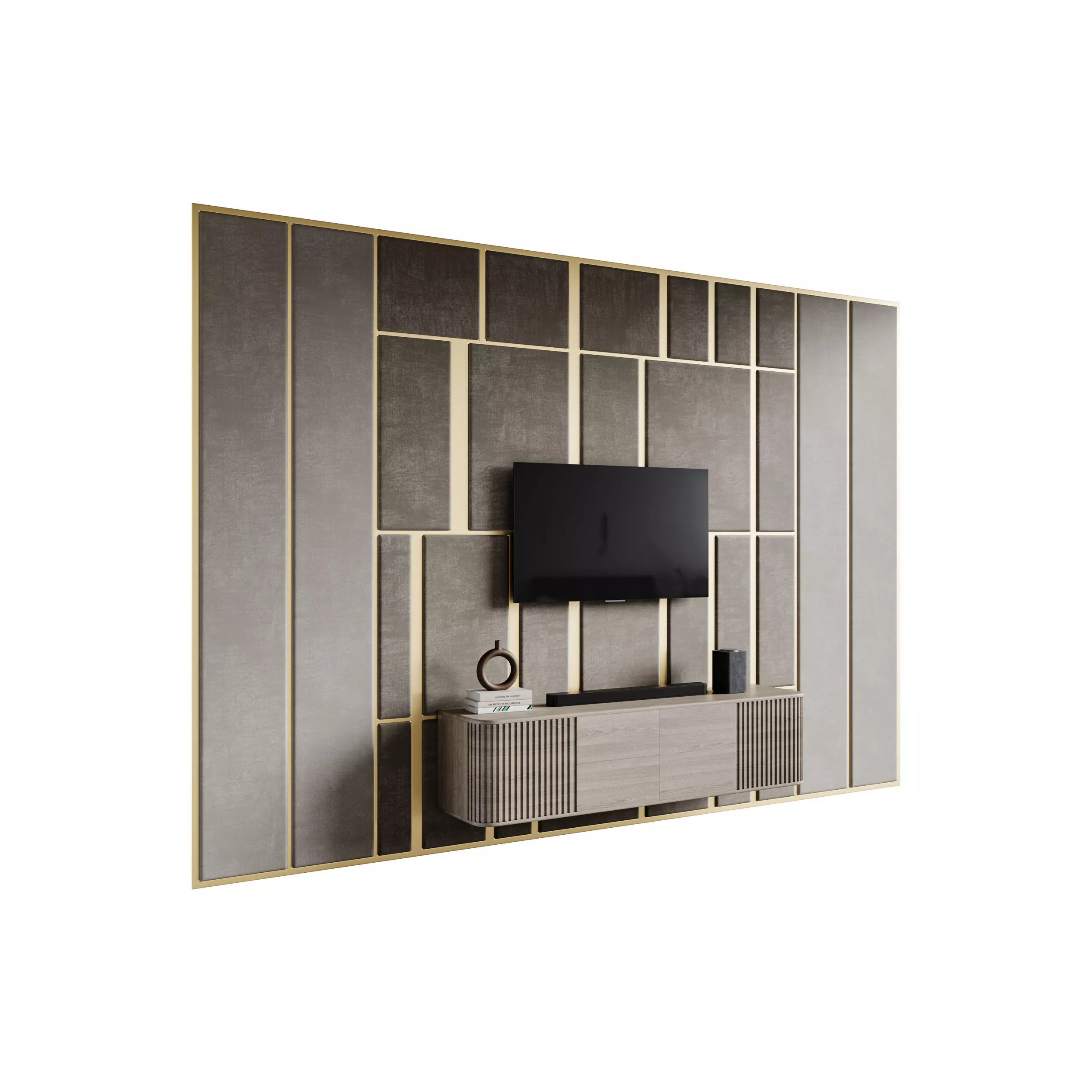 Modern TV Wall 032 3D model_0