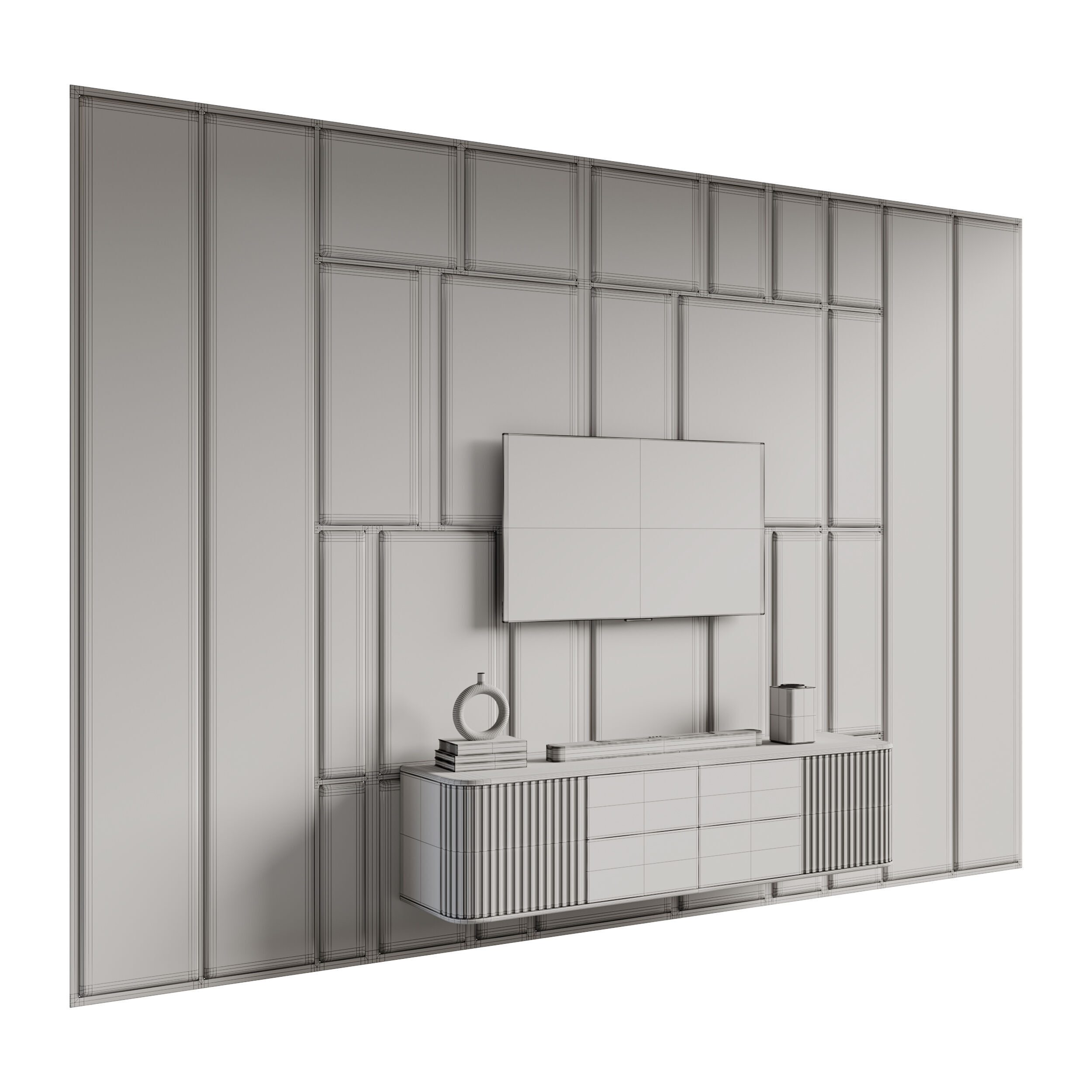 Modern TV Wall 032 3D model_13