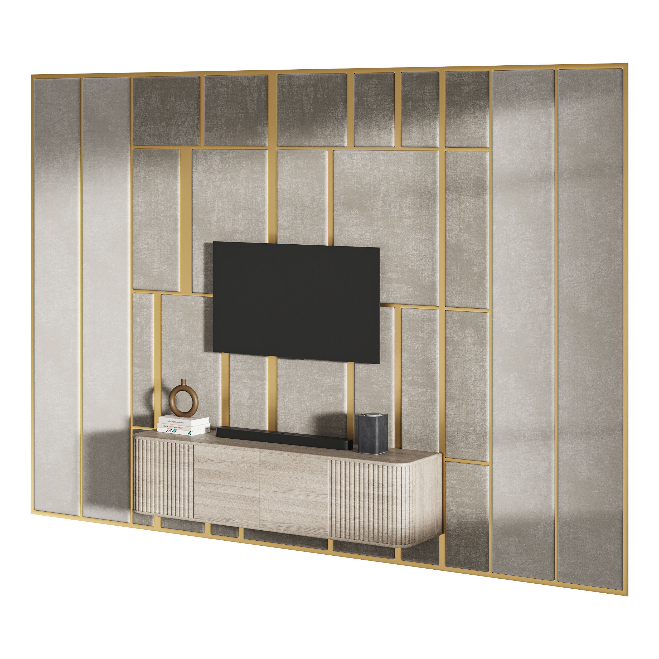 Modern TV Wall 032 3D model_6