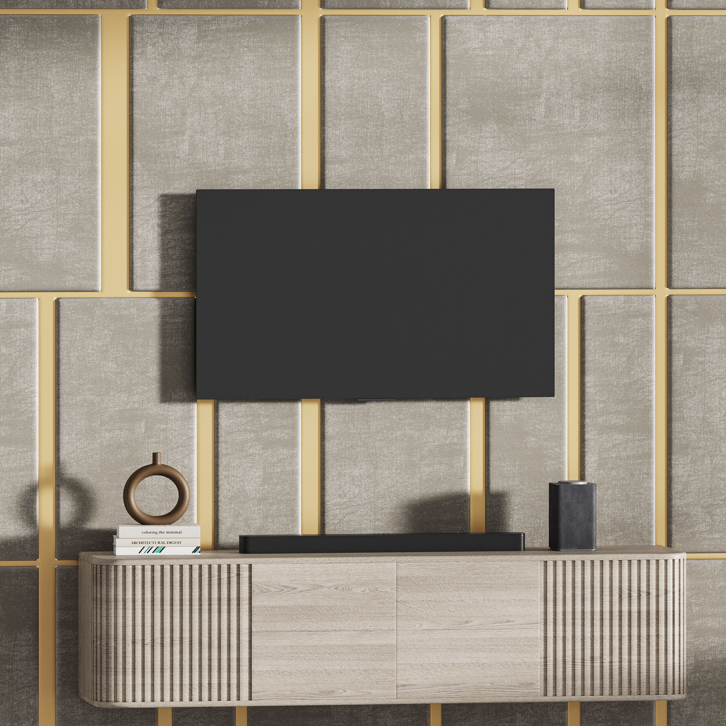 Modern TV Wall 032 3D model_5