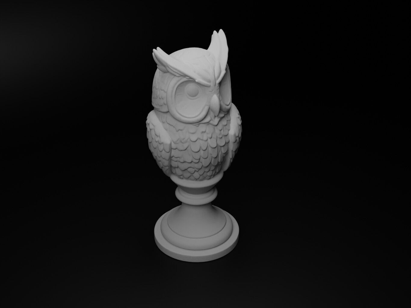 Owl Animal Bust Chess 3D print model_2
