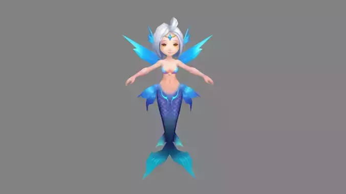 Cartoon mermaid girl