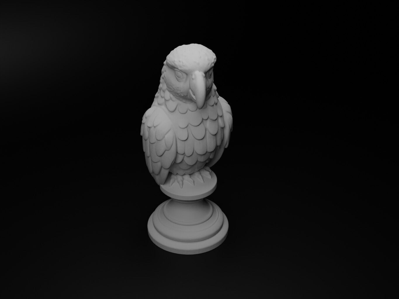 Parrot Animal Bust Chess 3D print model_2