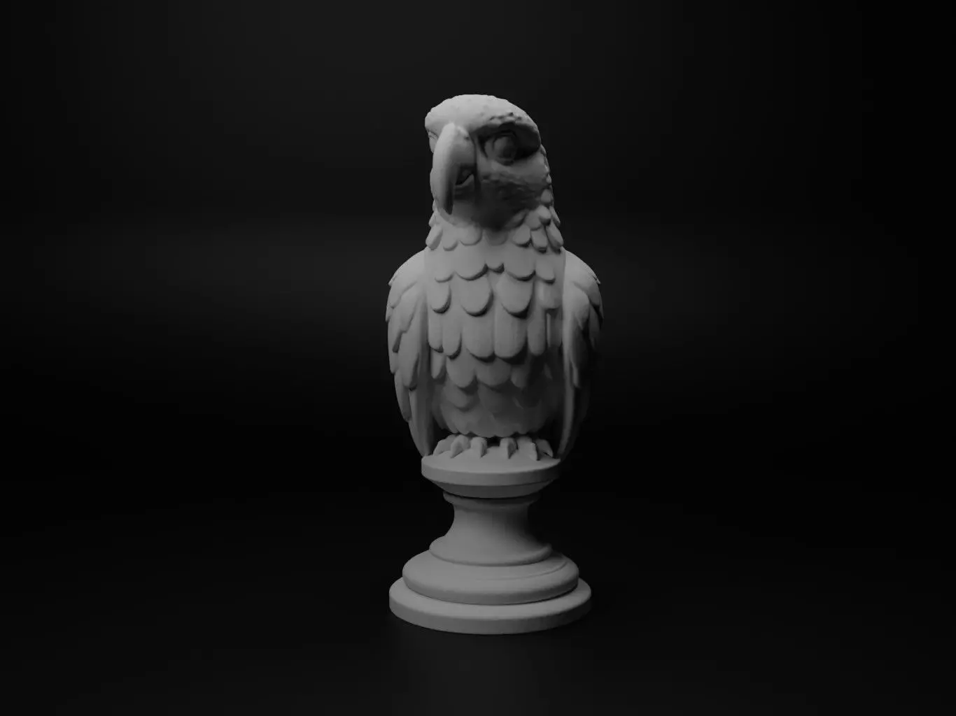 Parrot Animal Bust Chess 3D print model_0