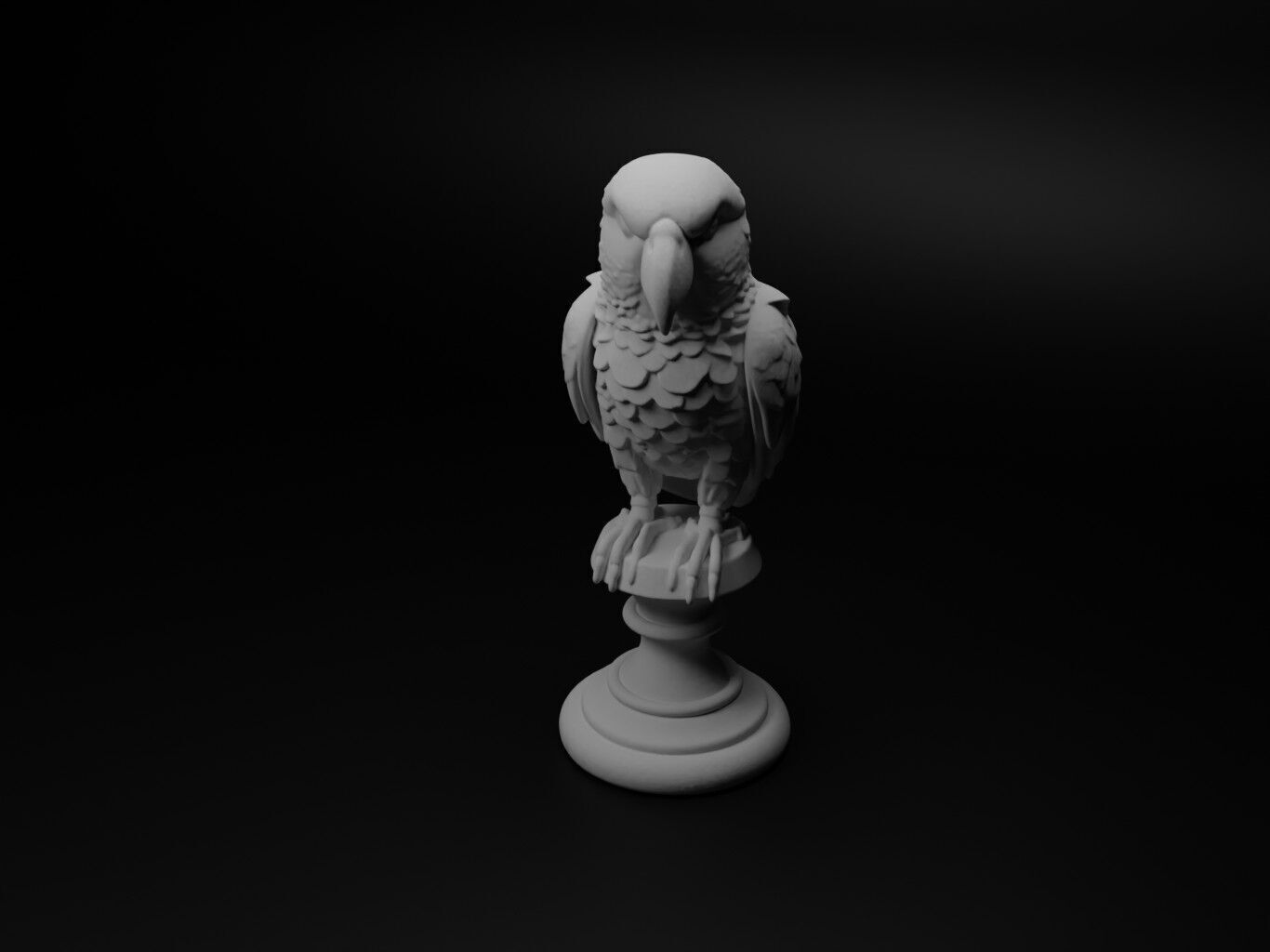 Parrot Animal Bust Chess 3D print model_1