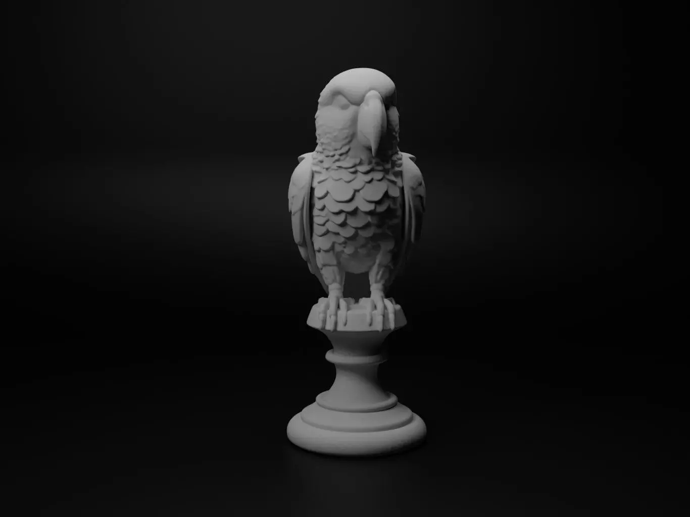 Parrot Animal Bust Chess 3D print model_0