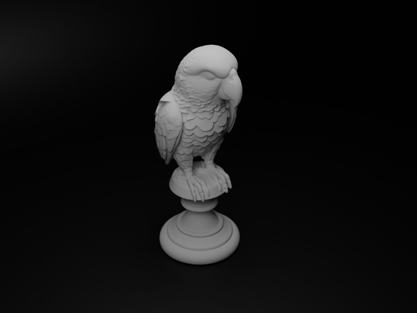 Parrot Animal Bust Chess 3D print model_2
