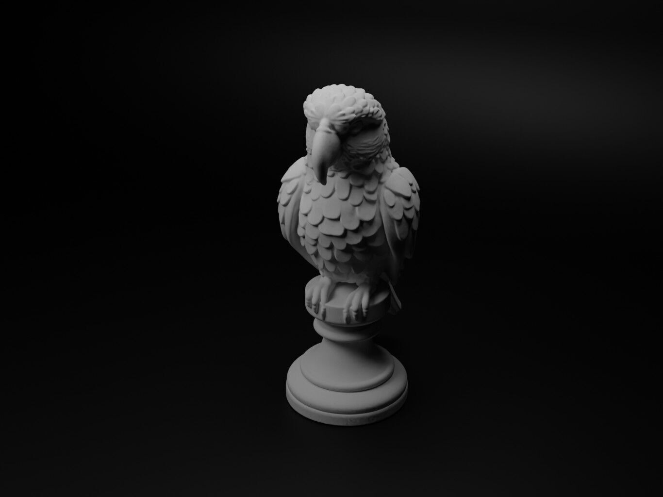 Parrot Animal Bust Chess 3D print model_1