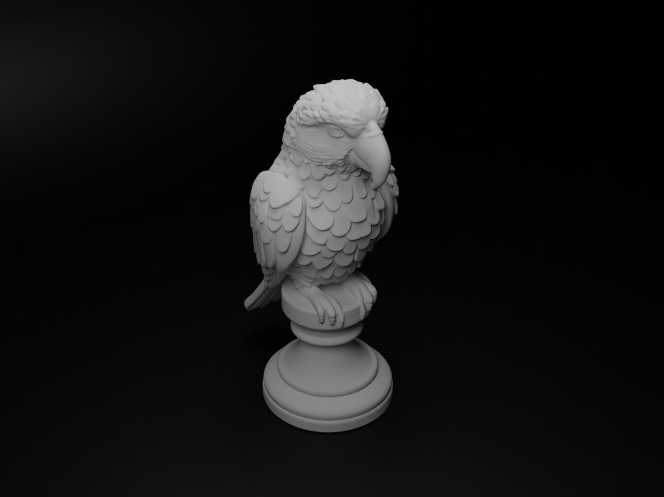 Parrot Animal Bust Chess 3D print model_2
