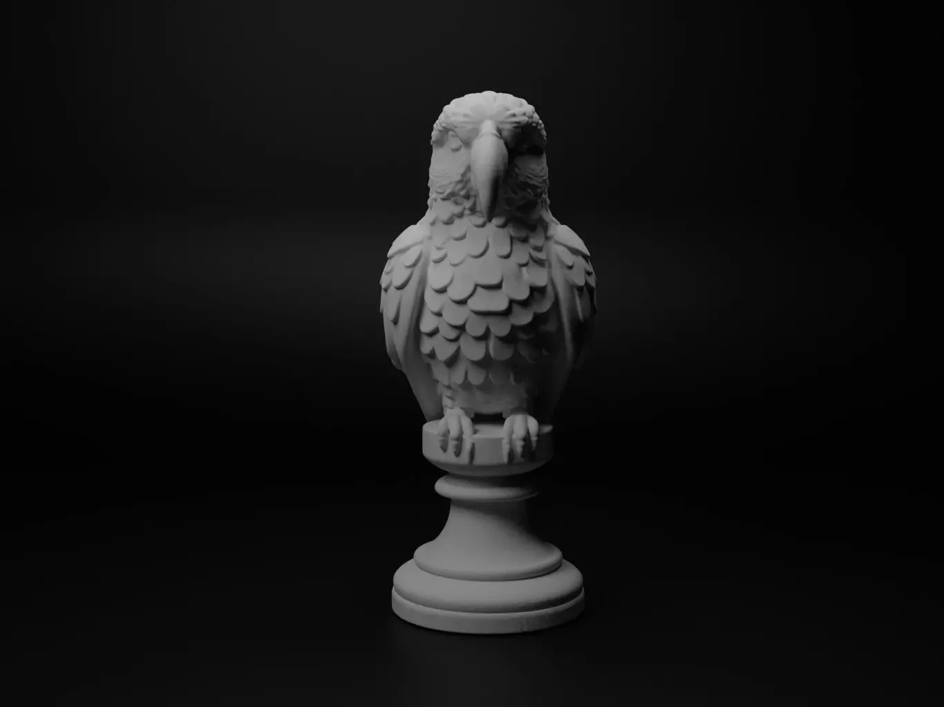 Parrot Animal Bust Chess 3D print model_0
