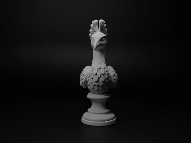 Peacock Animal Bust Chess
