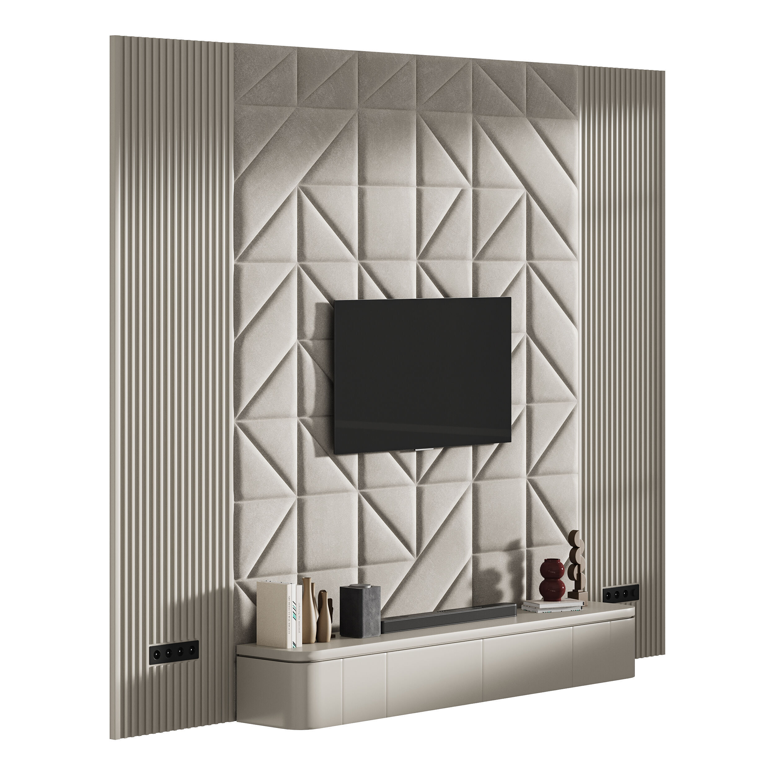 Modern TV Wall 033 3D model_7