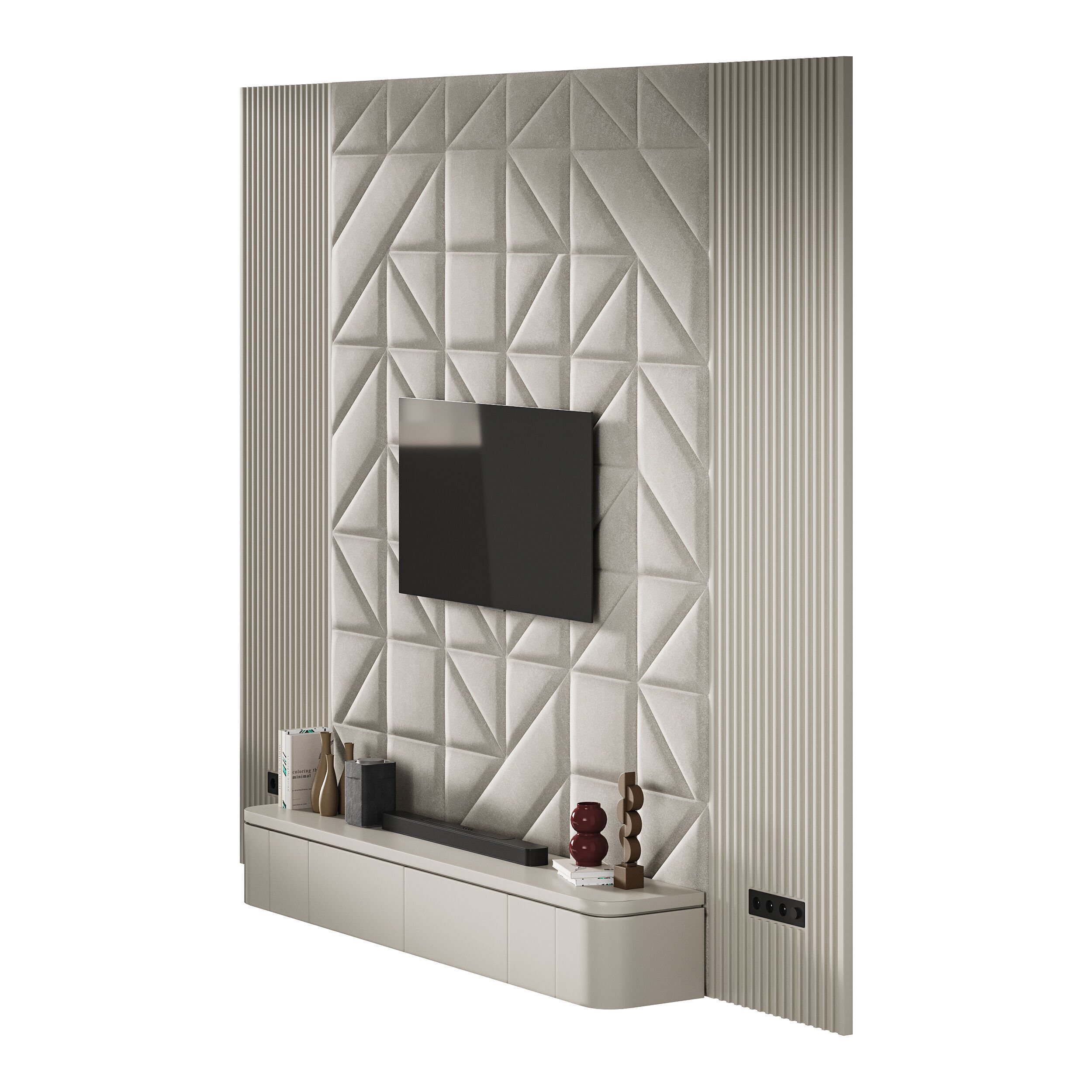 Modern TV Wall 033 3D model_4