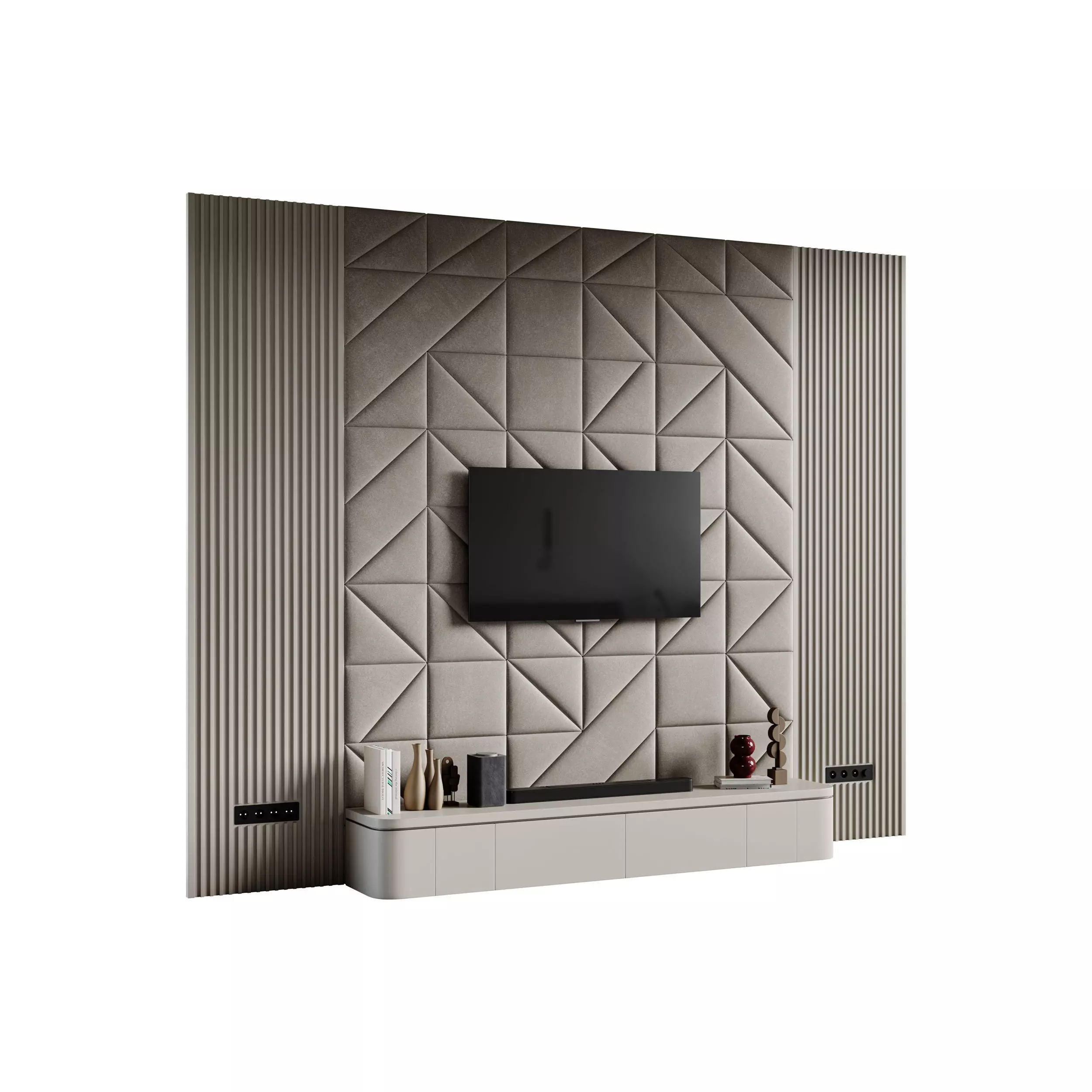 Modern TV Wall 033 3D model_0