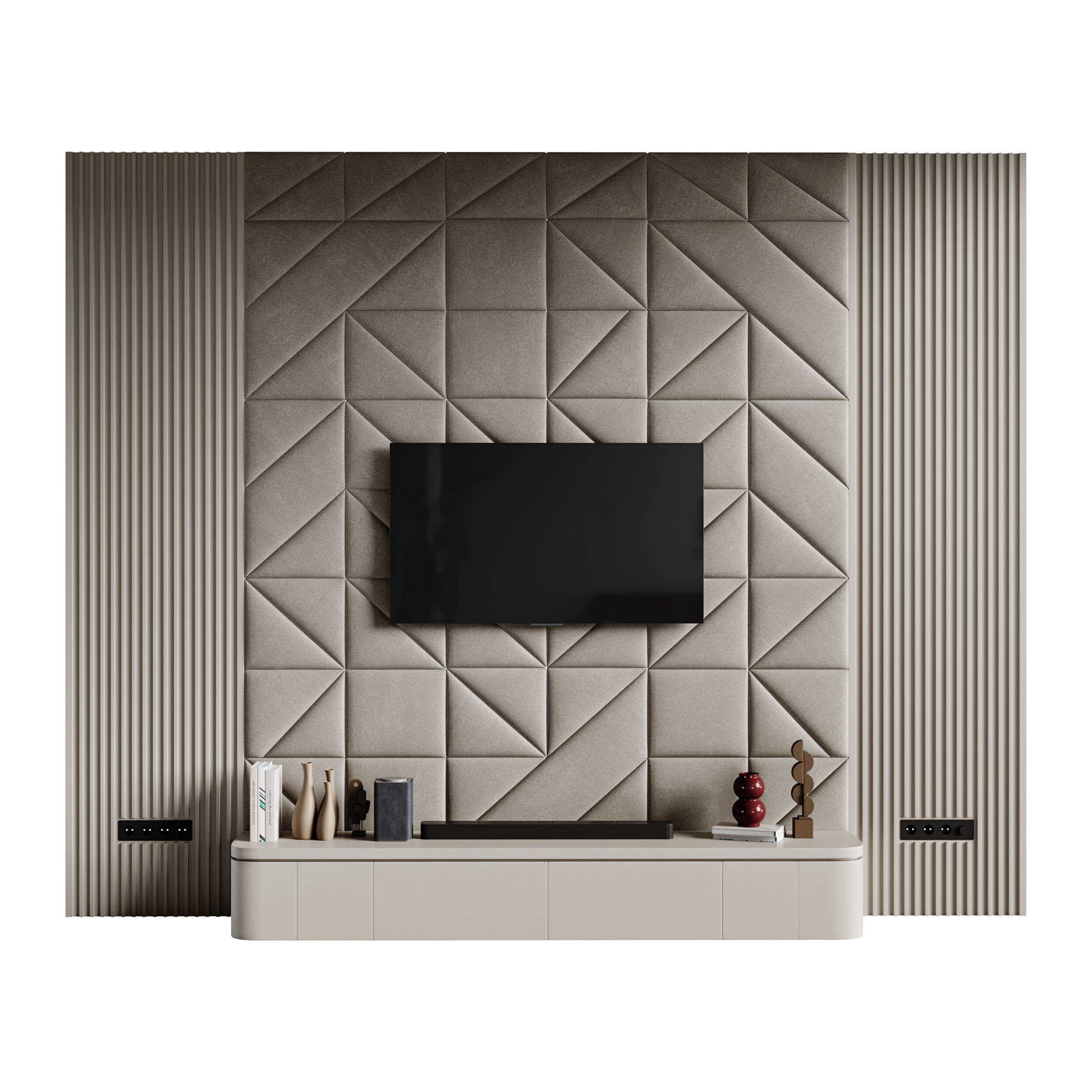 Modern TV Wall 033 3D model_5