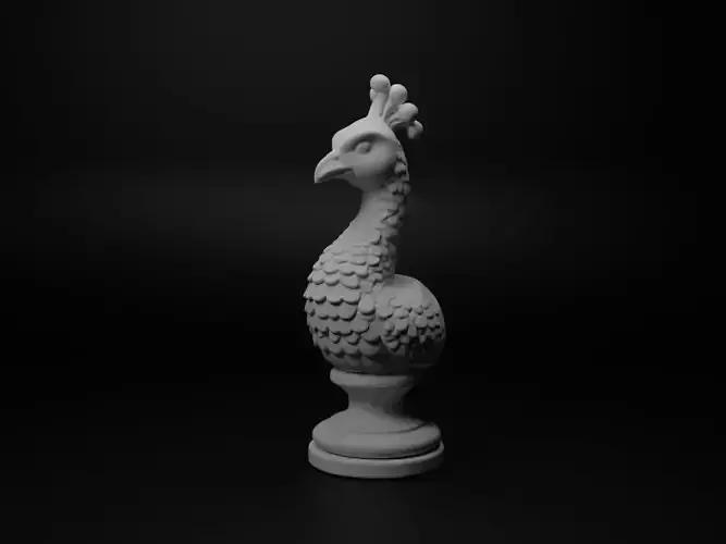 Peacock Animal Bust Chess