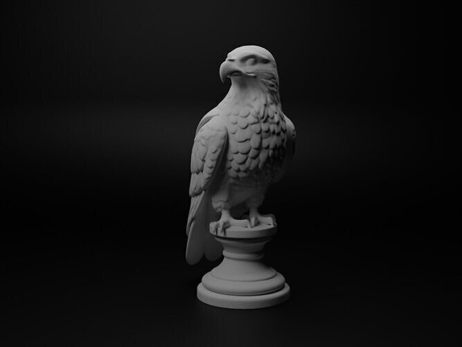 Peregrine Falcon Animal Bust Chess 3D print model