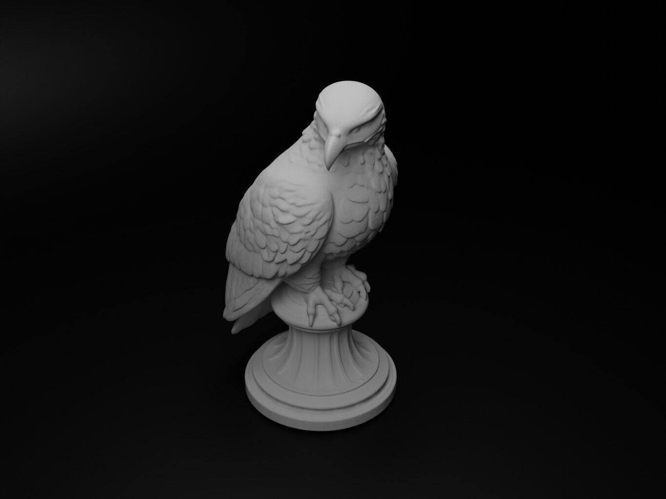 Peregrine Falcon Animal Bust Chess 3D print model_2
