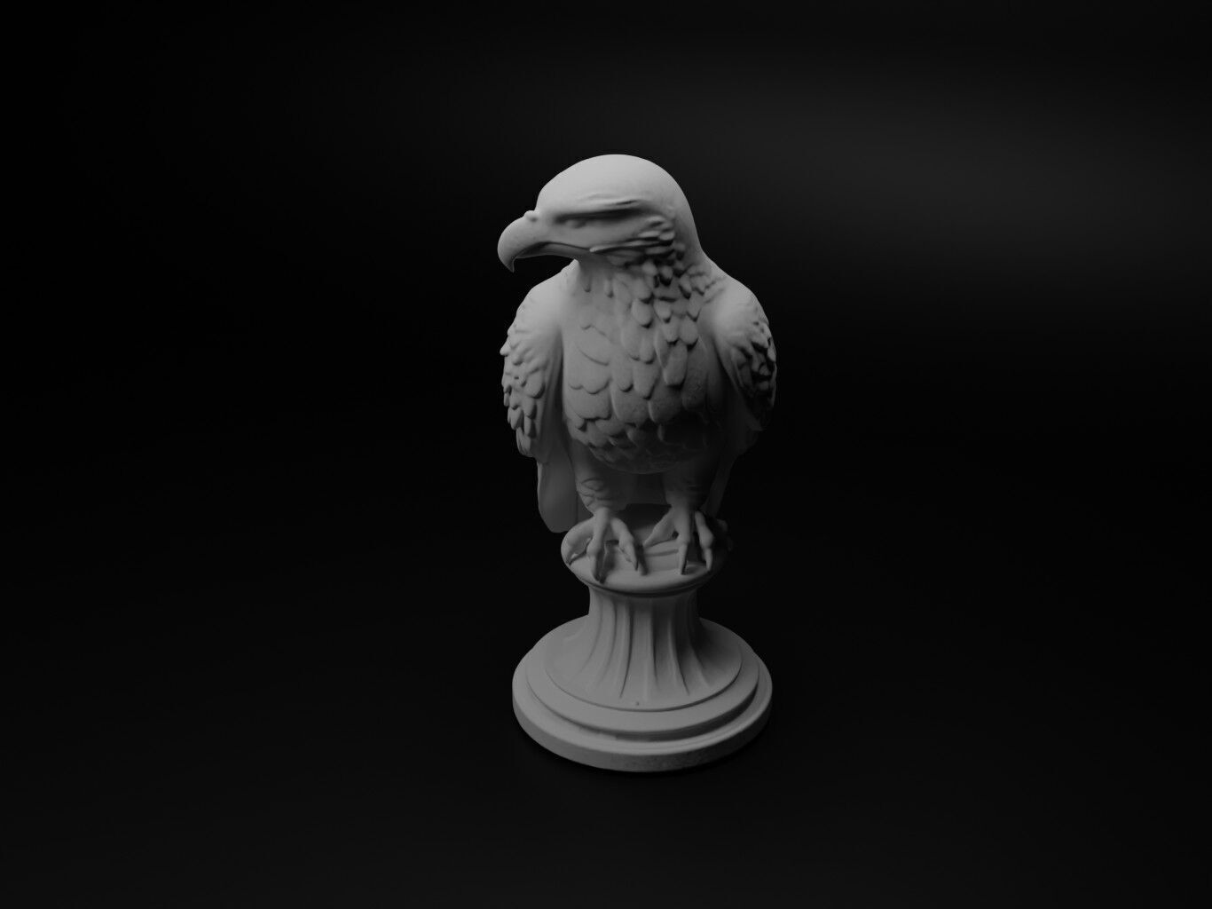 Peregrine Falcon Animal Bust Chess 3D print model_1