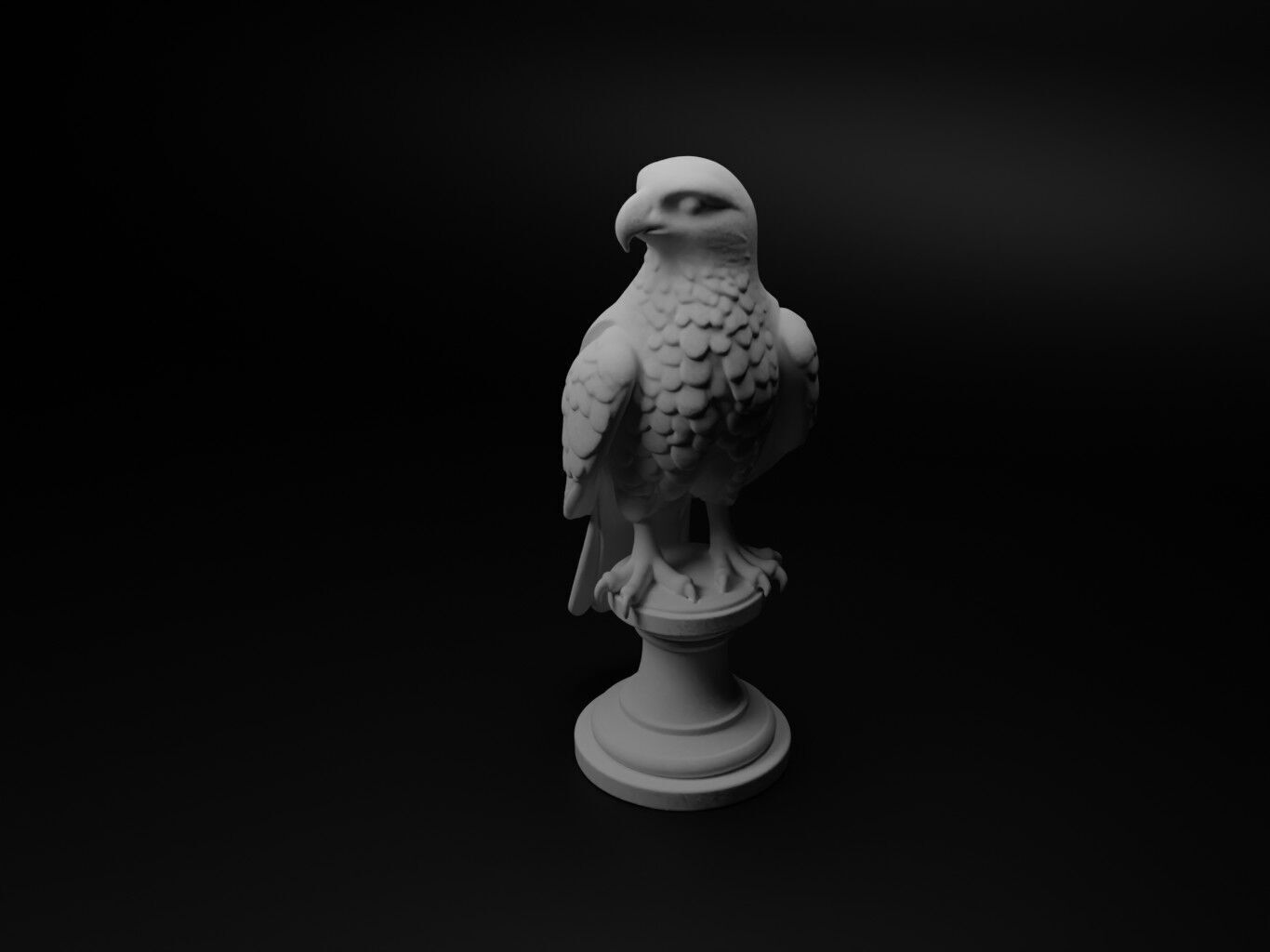 Peregrine Falcon Animal Bust Chess 3D print model_1