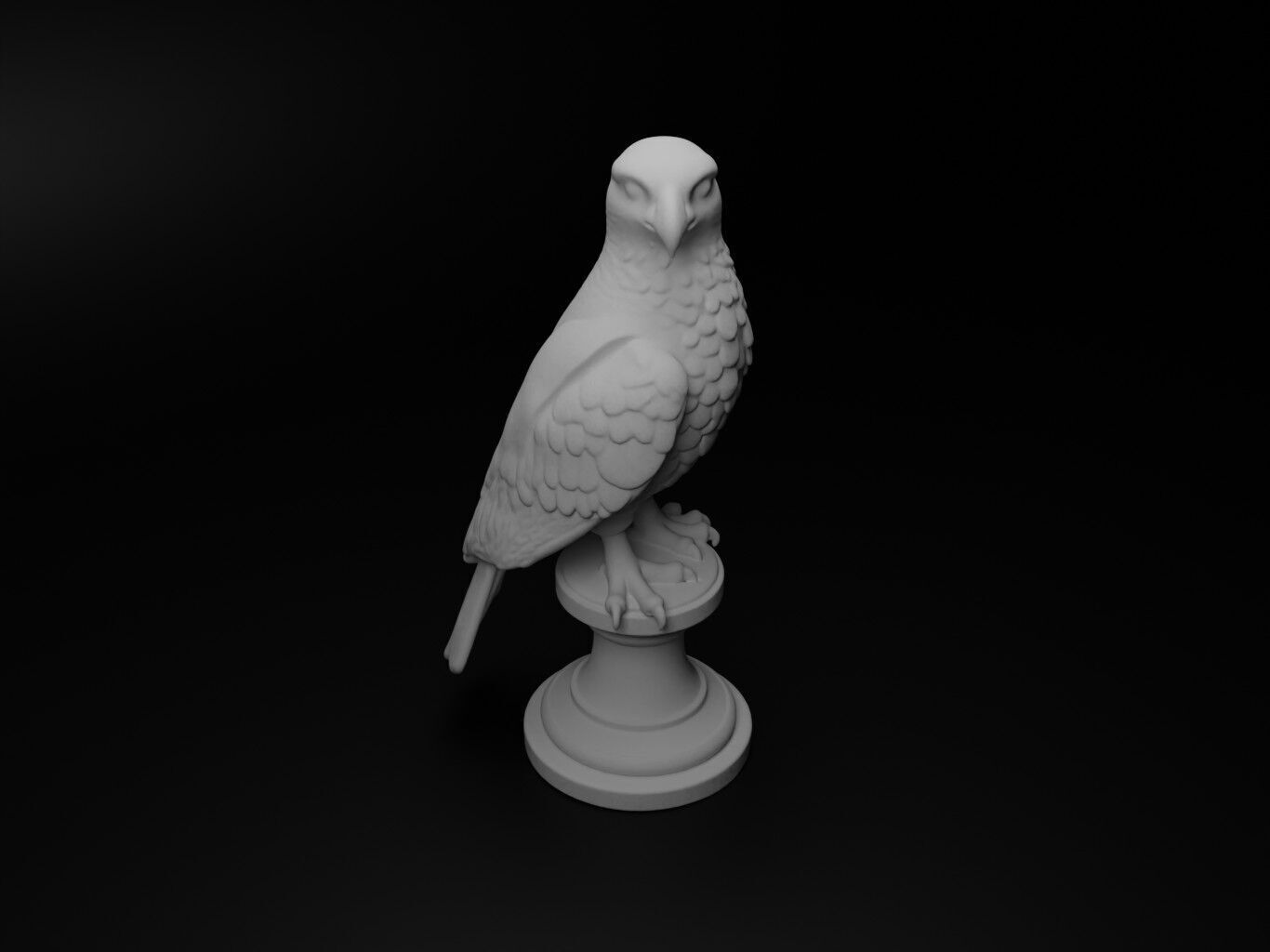 Peregrine Falcon Animal Bust Chess 3D print model_2