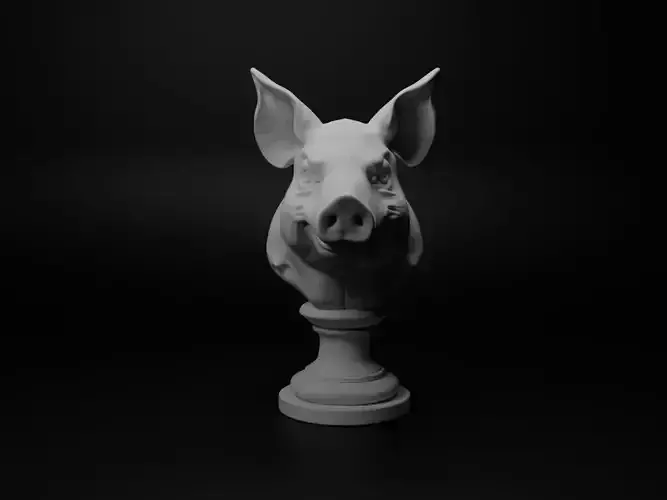 Pig Animal Bust Chess