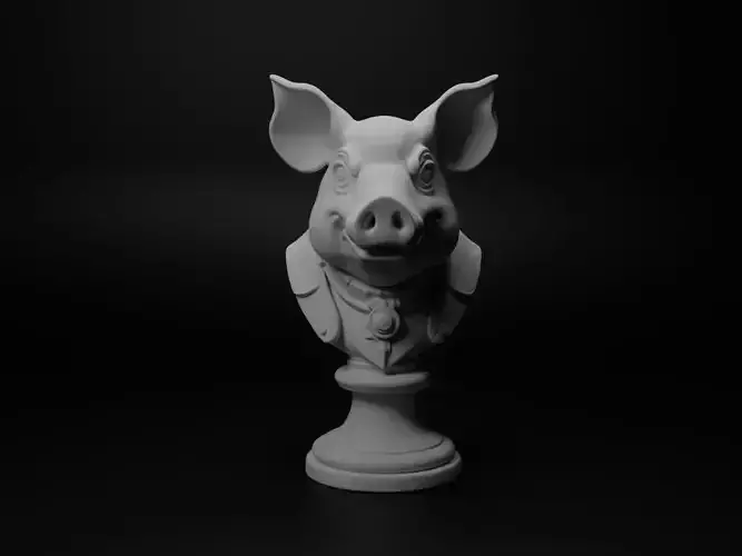 Pig Animal Bust Chess