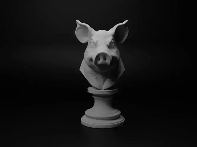 Pig Animal Bust Chess