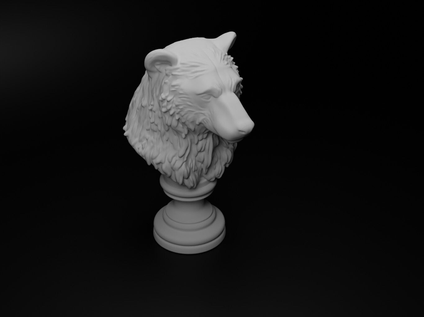 Polar Bear Animal Bust Chess 3D print model_2