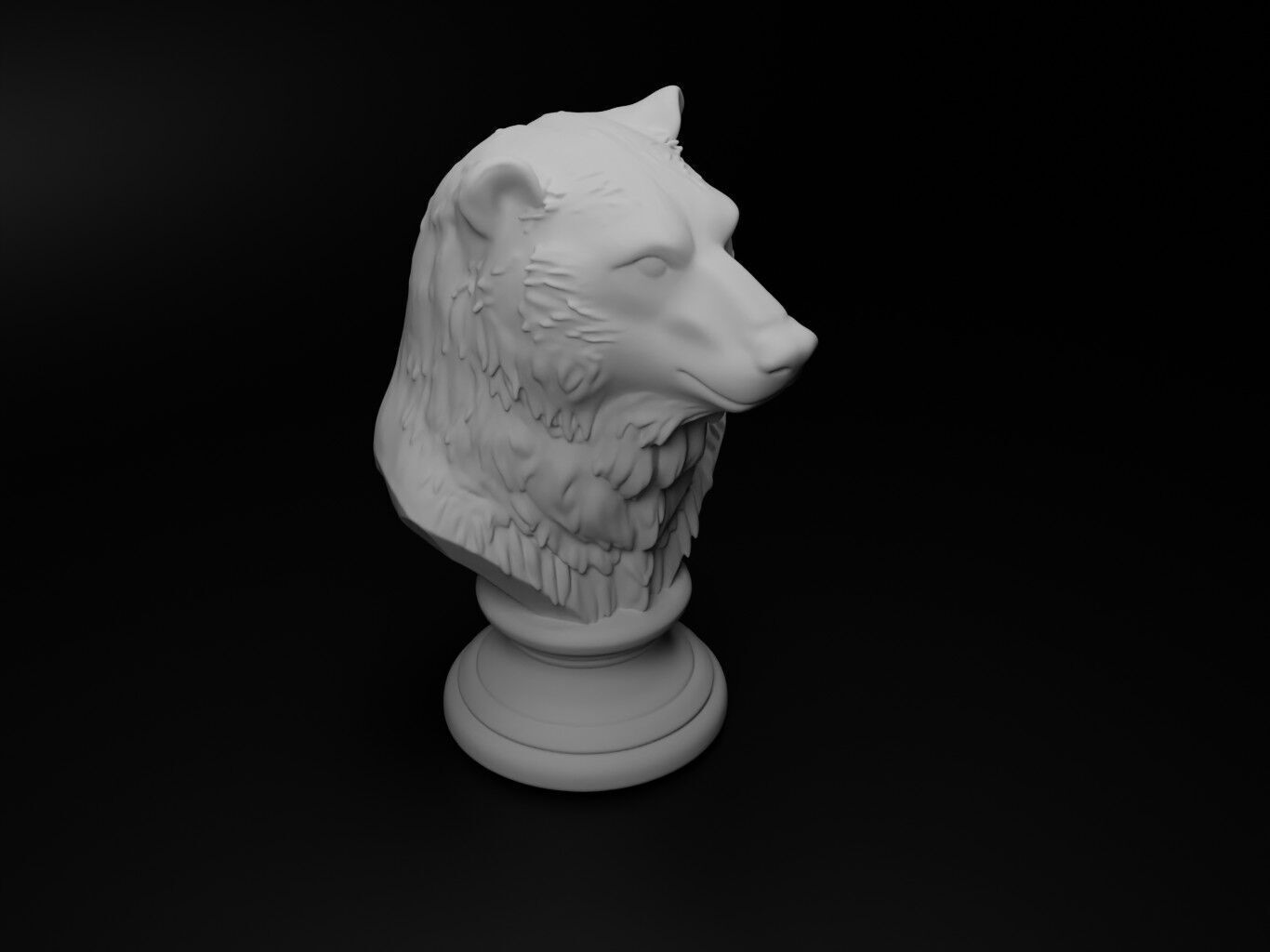 Polar Bear Animal Bust Chess 3D print model_2