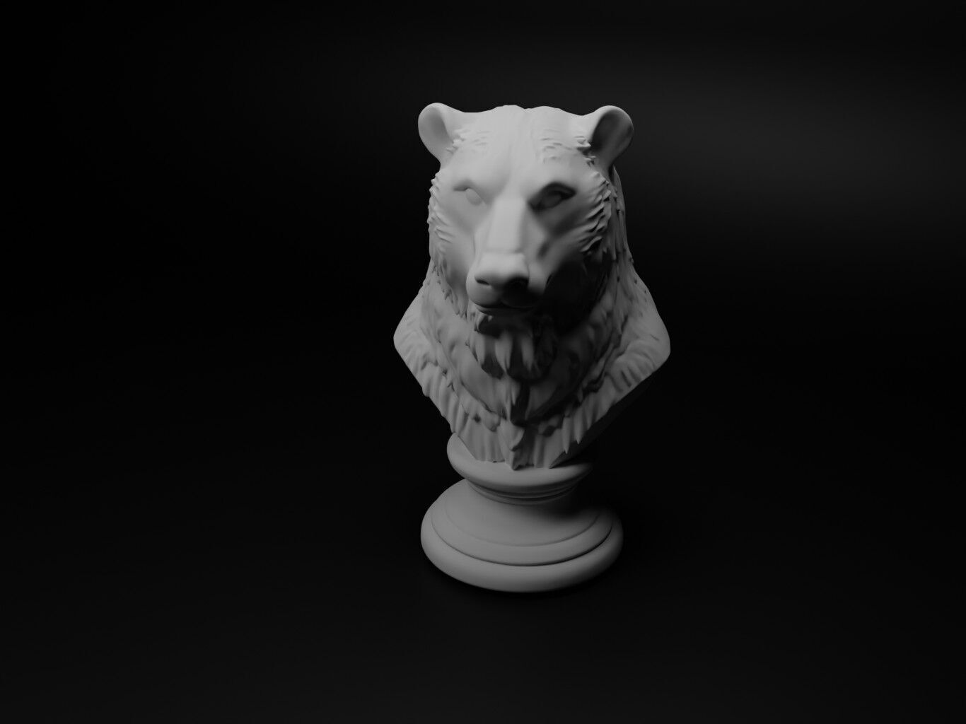 Polar Bear Animal Bust Chess 3D print model_1