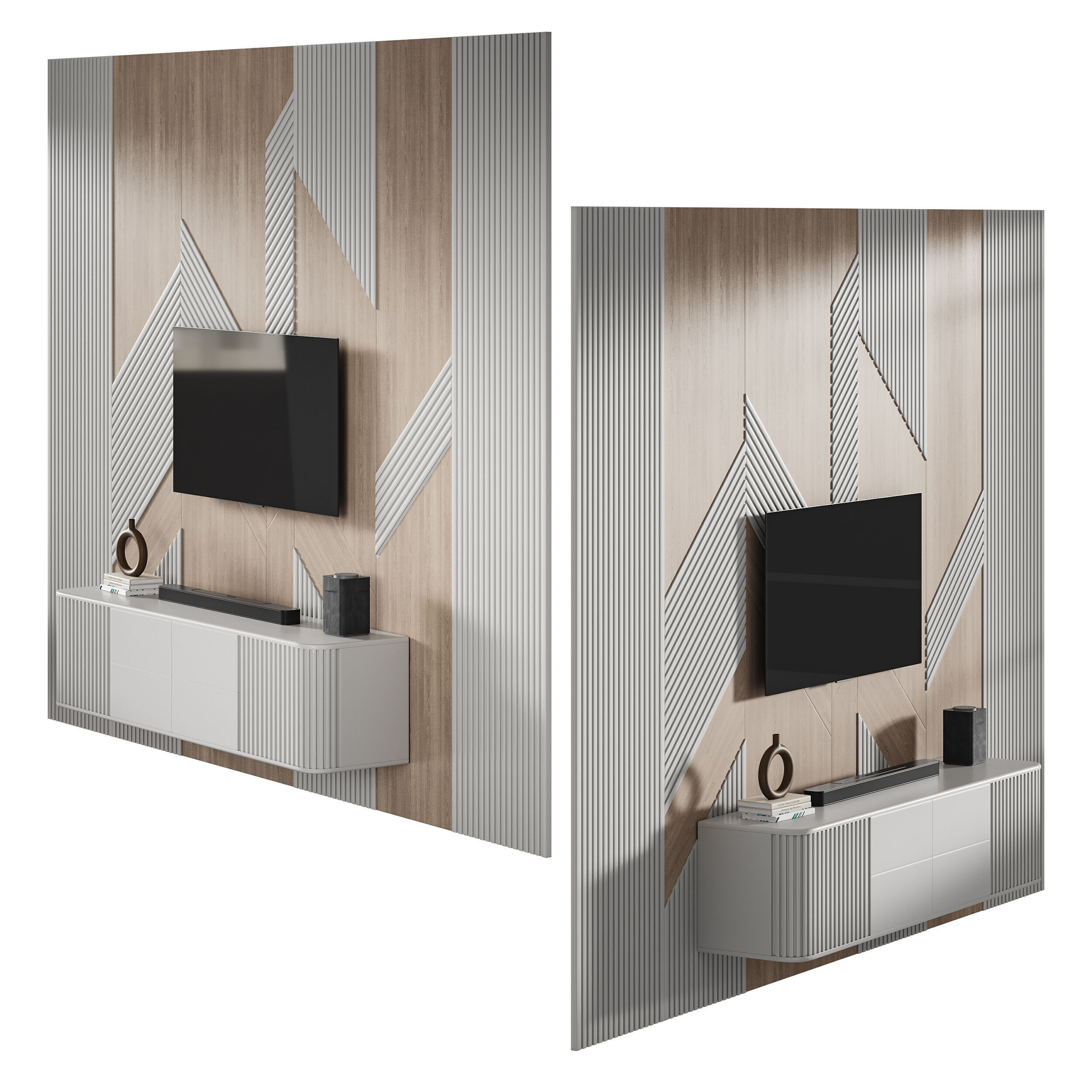 Modern TV Wall 034 3D model_9