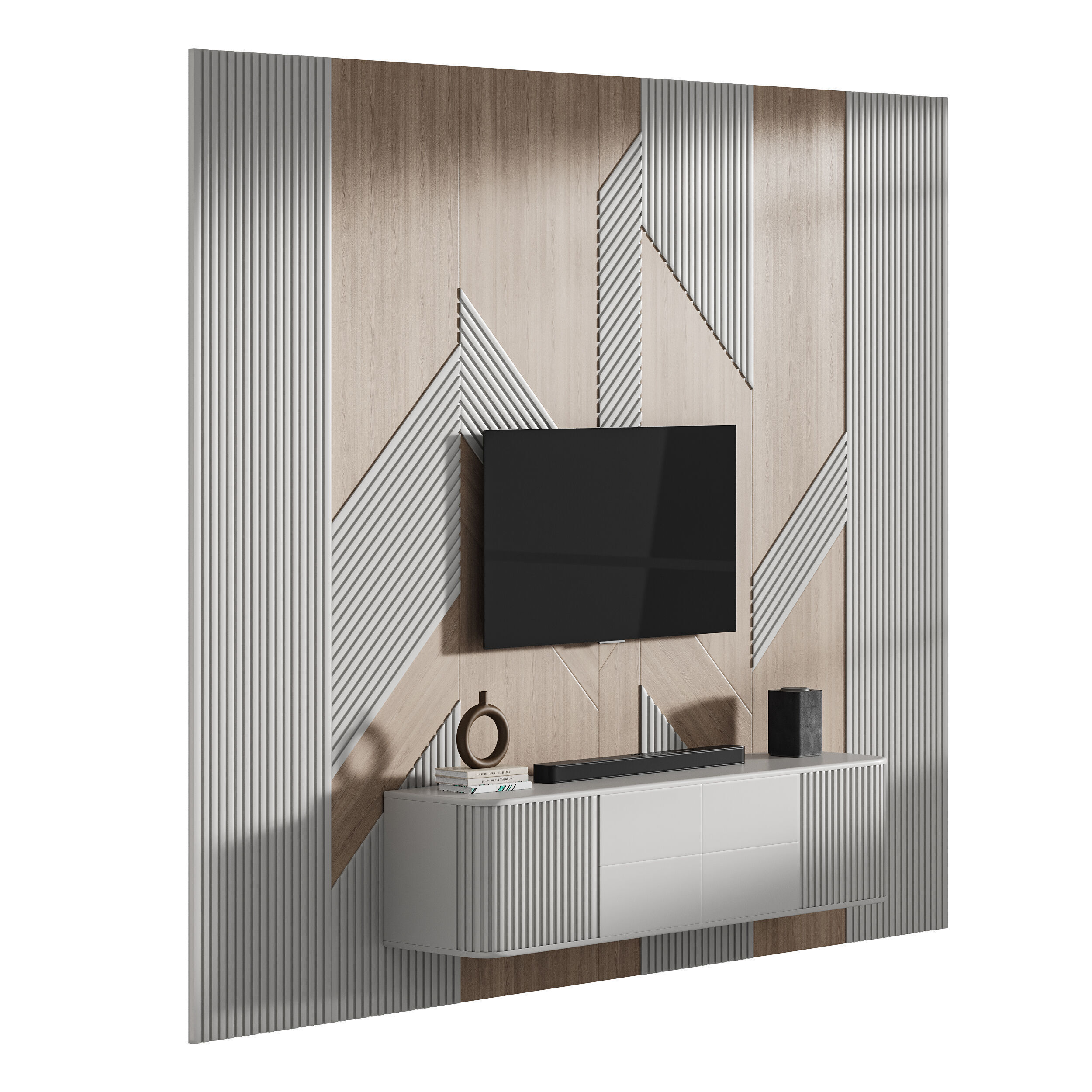 Modern TV Wall 034 3D model_11