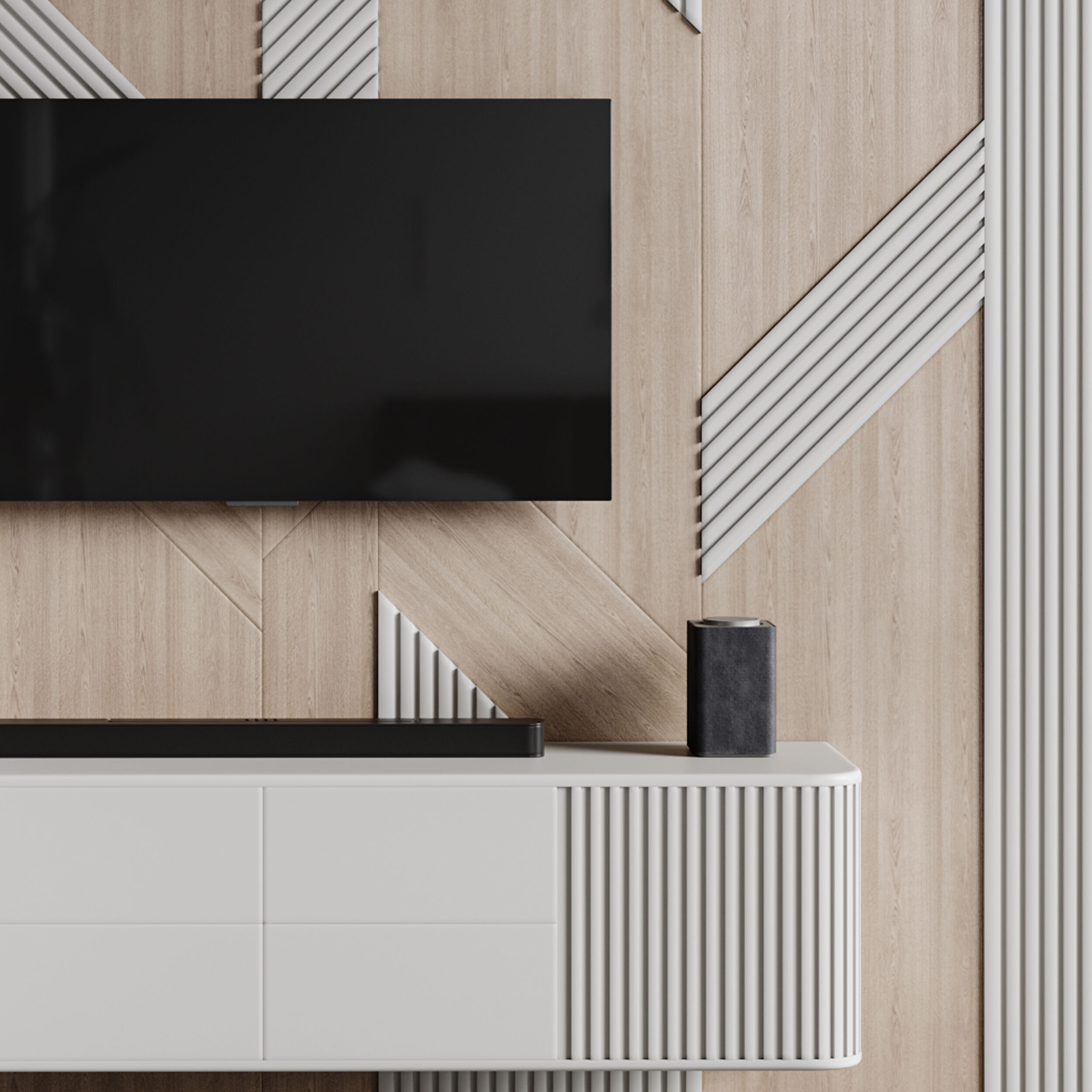 Modern TV Wall 034 3D model_4